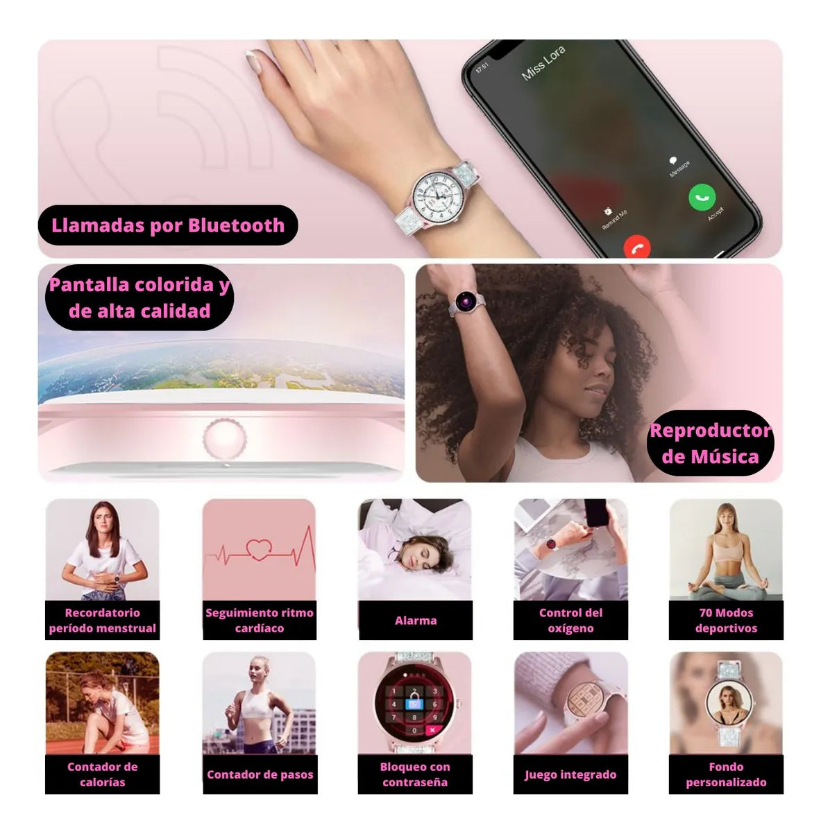 Reloj Smartwatch Kieslect Lora violeta