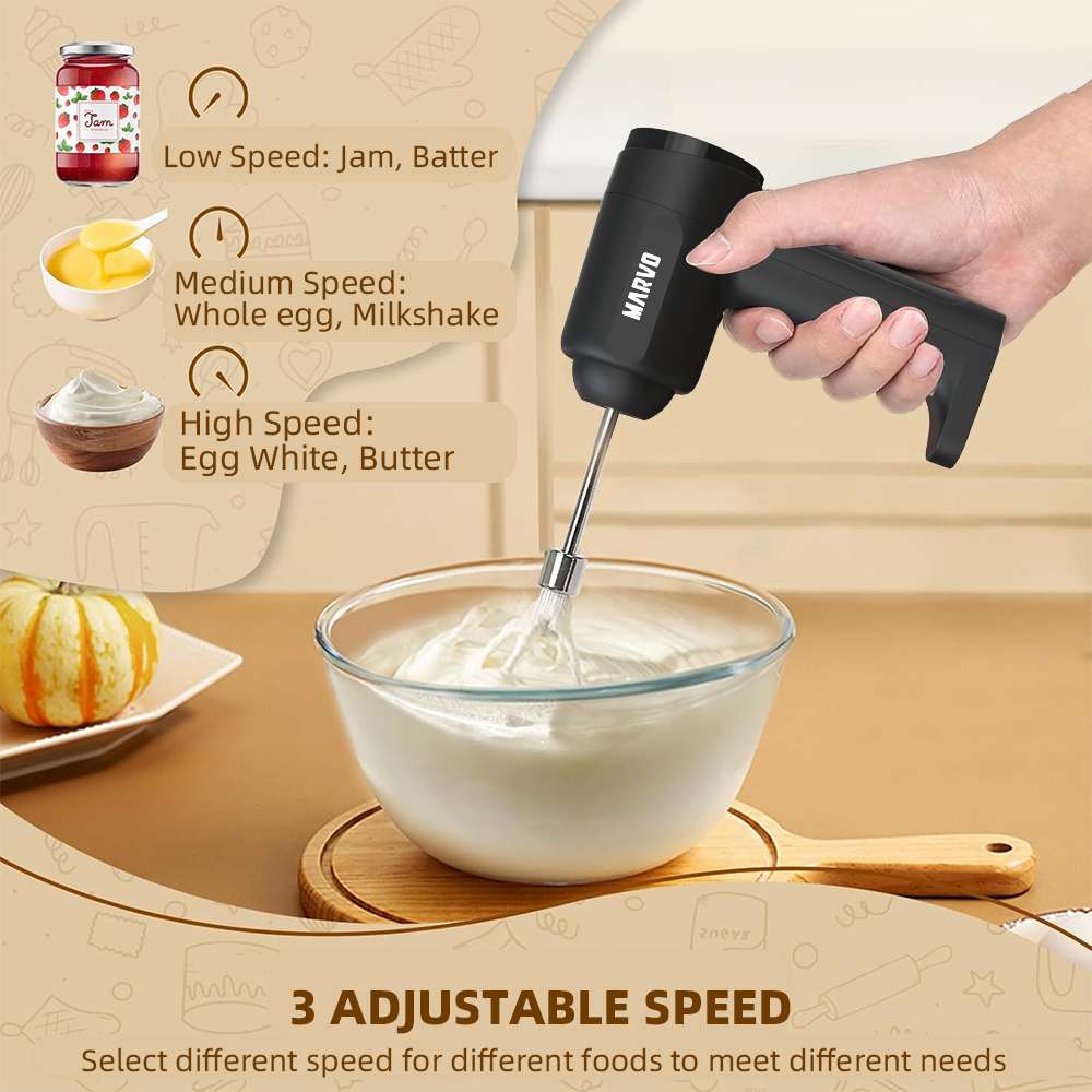 BATIDORA DE MANO INALAMBRICA MARVO HBR-110