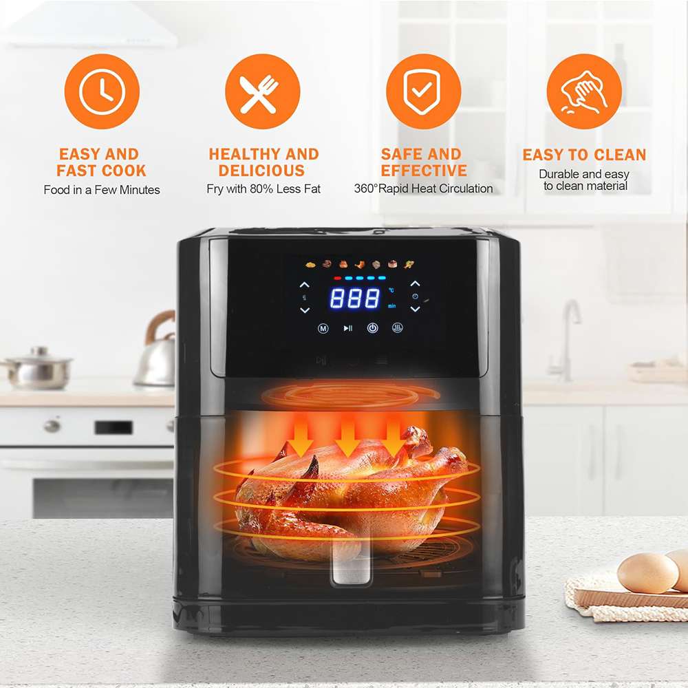 FREIDORA SIN ACEITE MARVO HAF-106 8L NEGRO