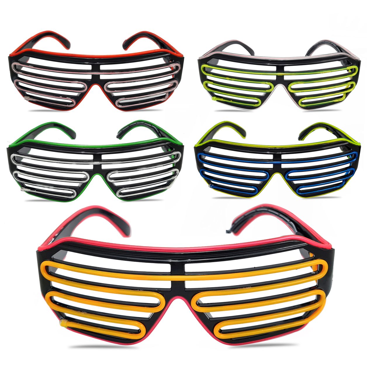 LENTES CON RAYAS Y LUZ DE NEON PARA FIESTAS