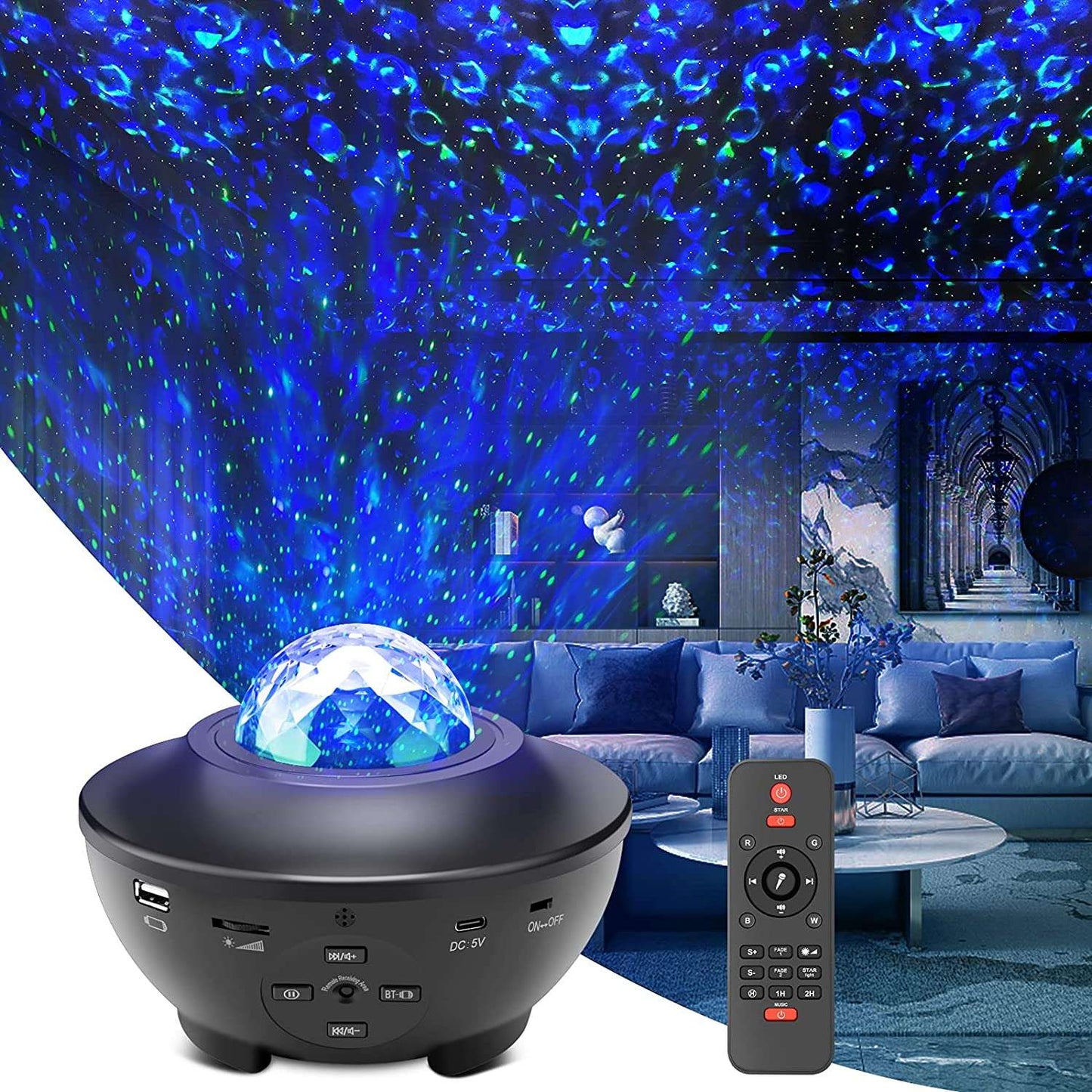 PROYECTOR LUCES GALAXIA PARLANTE Y CONTROL REMOTO