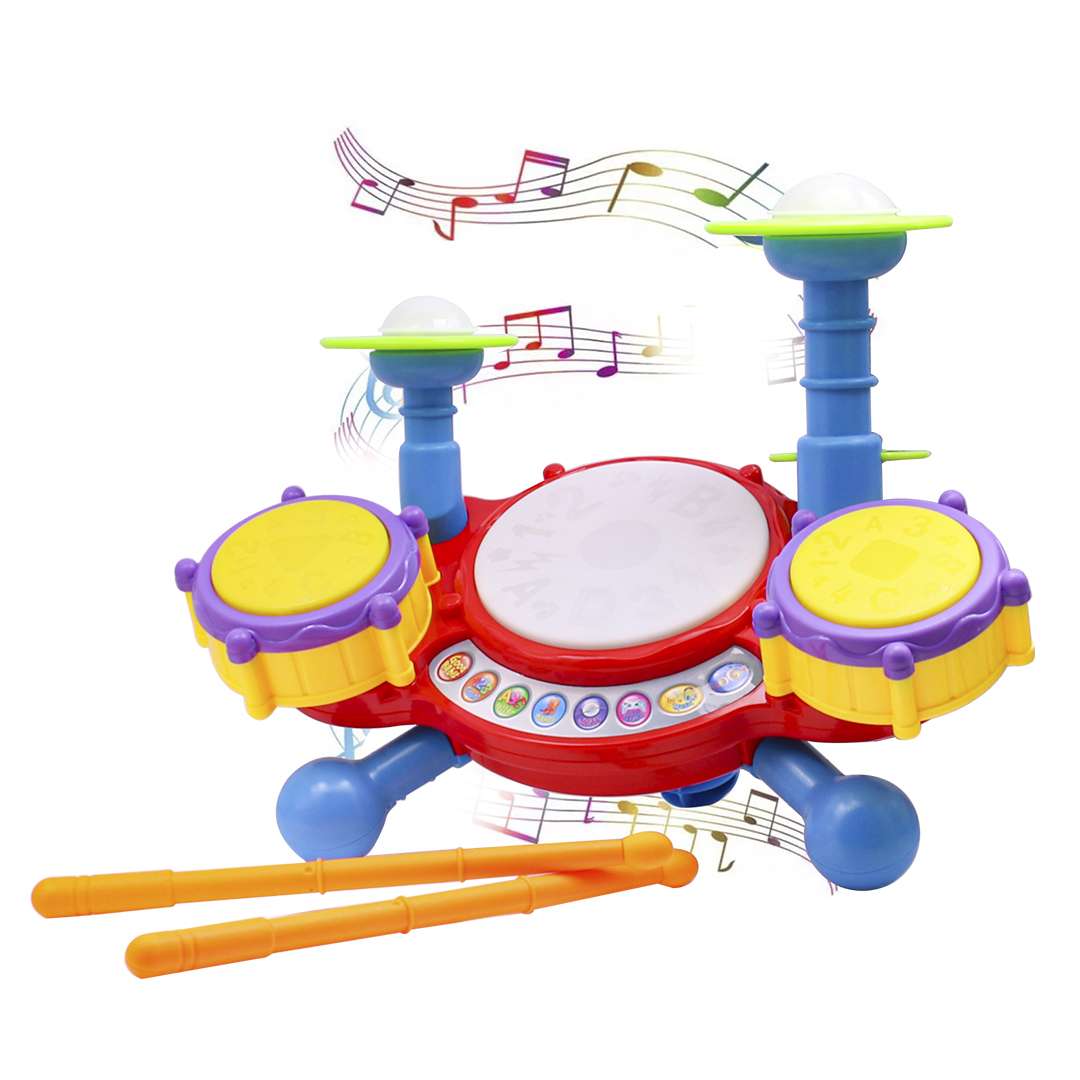 BATERIA MUSICAL CON LUCES Y SONIDOS