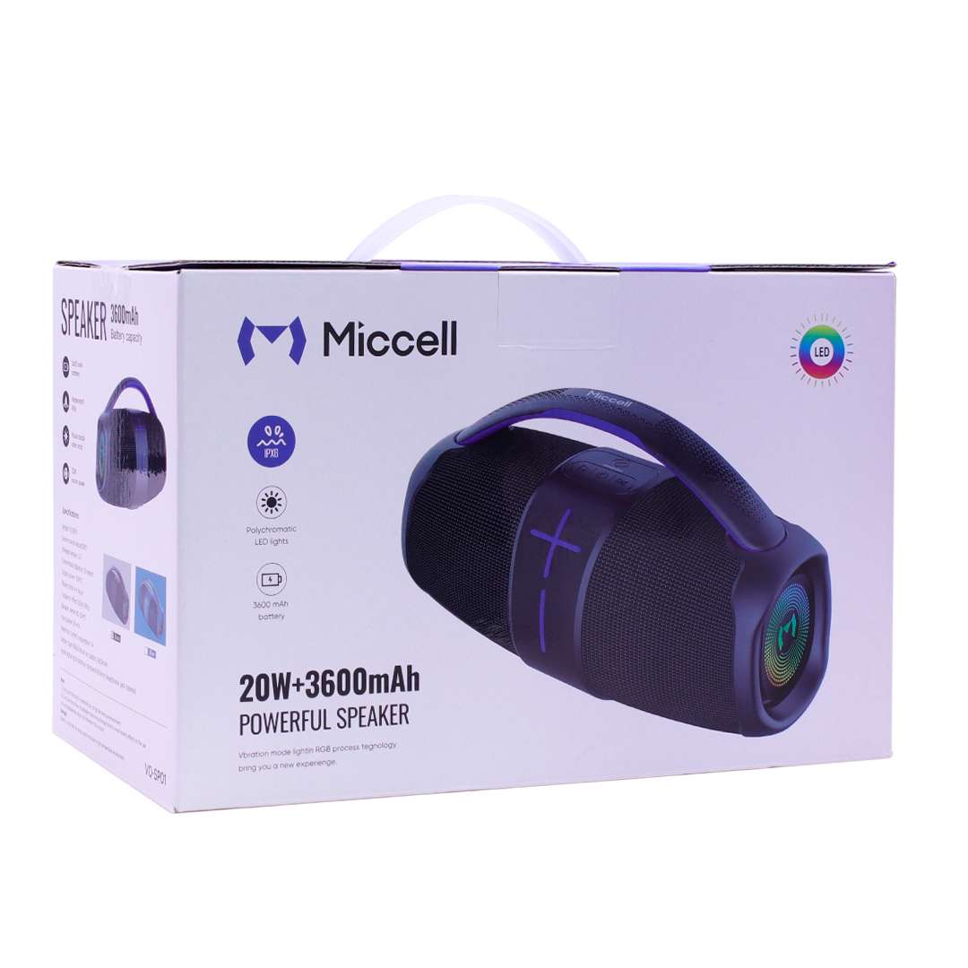 PARLANTE PORTATIL BT MICCELL VQ-SP01 20W RGB