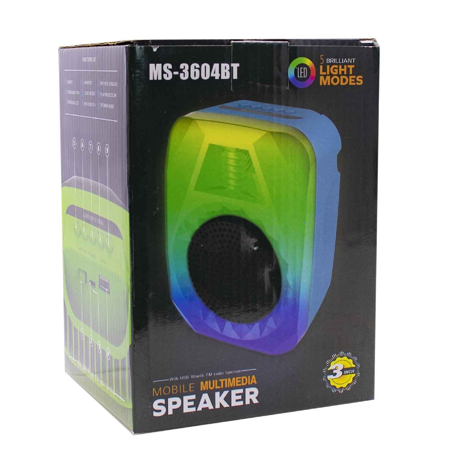 PARLANTE BT MS-3603BT C/LEDS