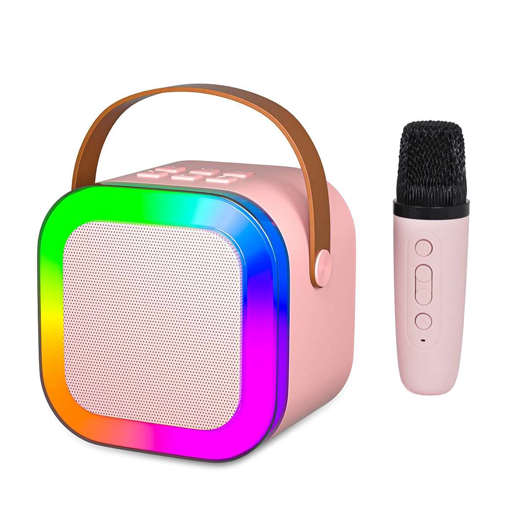 PARLANTE PORTATIL CON MICROFONO INALAMBRICO ROSADO