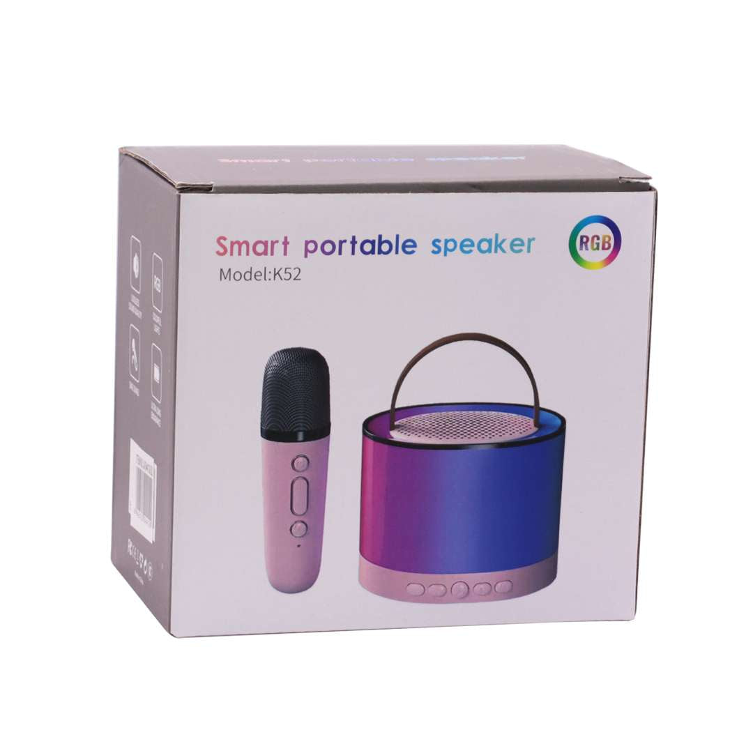 PARLANTE PORTATIL CON 1x MICROFONO INALAMBRICO ROSADO