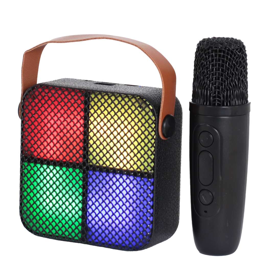 PARLANTE PORTATIL CON MICRONOFONO 4 LUCES