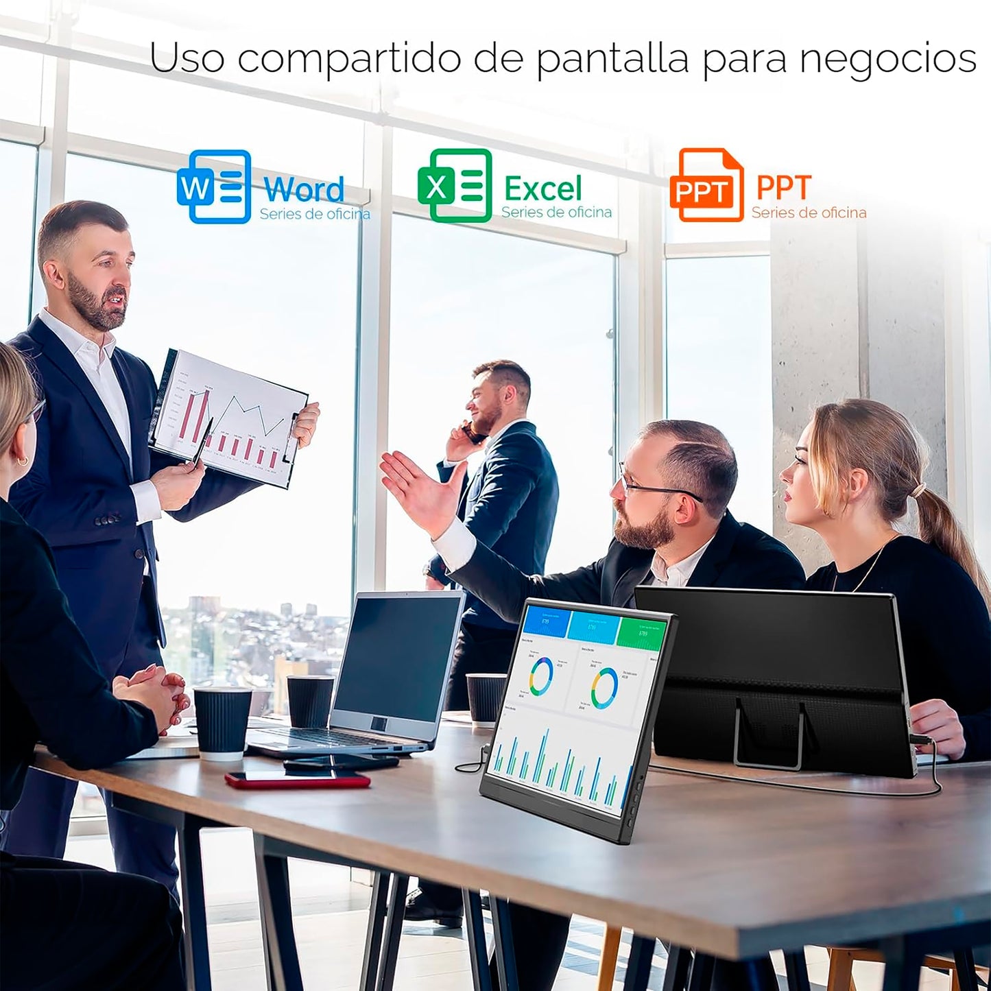 Monitor Portable YXK 15,6'' FHD con Soporte Integrado