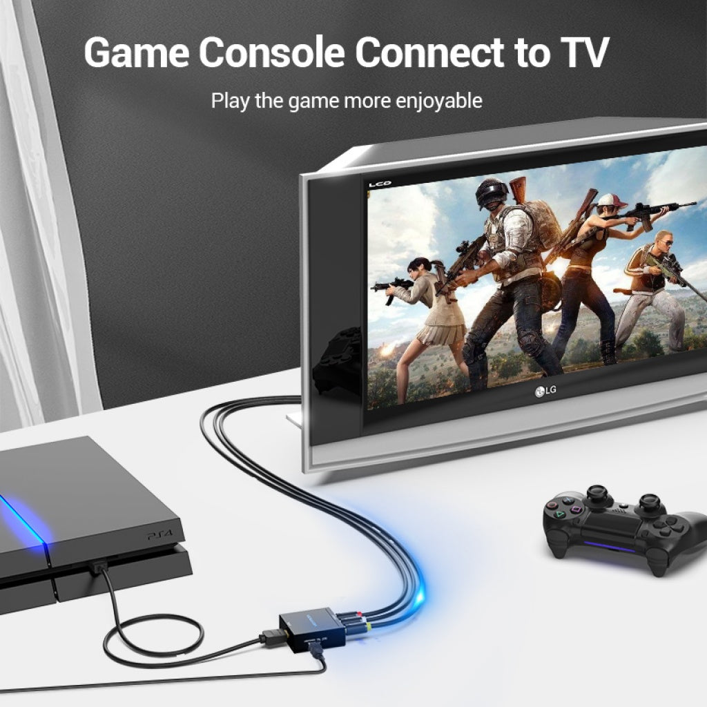 Convertidor HDMI a RCA 3xNTSC/PAL+Mini USB