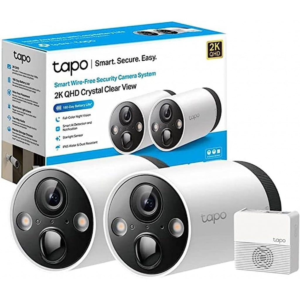 2 Cámaras de Seguridad Exterior TAPO C420S2 + Hub c/Batería 2K WiFi TP-LINK