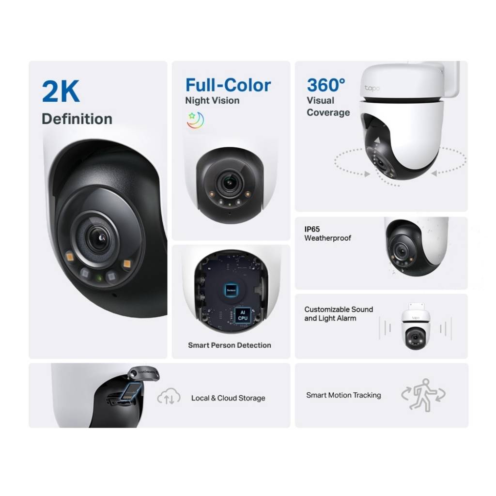 TP-LINK IP TAPO C510W 2K Rotatoria Inalámbrica Visión Nocturna