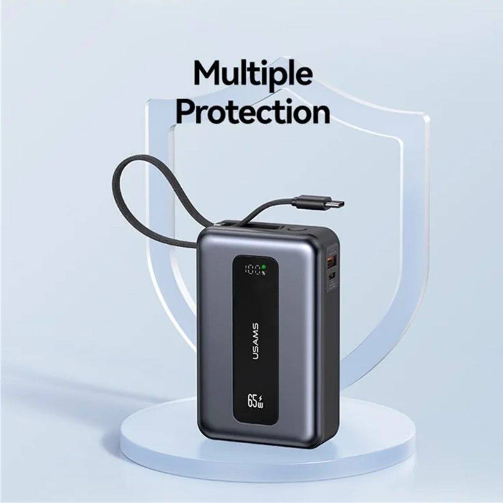 Power Bank CD243 USAMS - cPantalla LCD 20.000mAh 65W Cable Tipo C