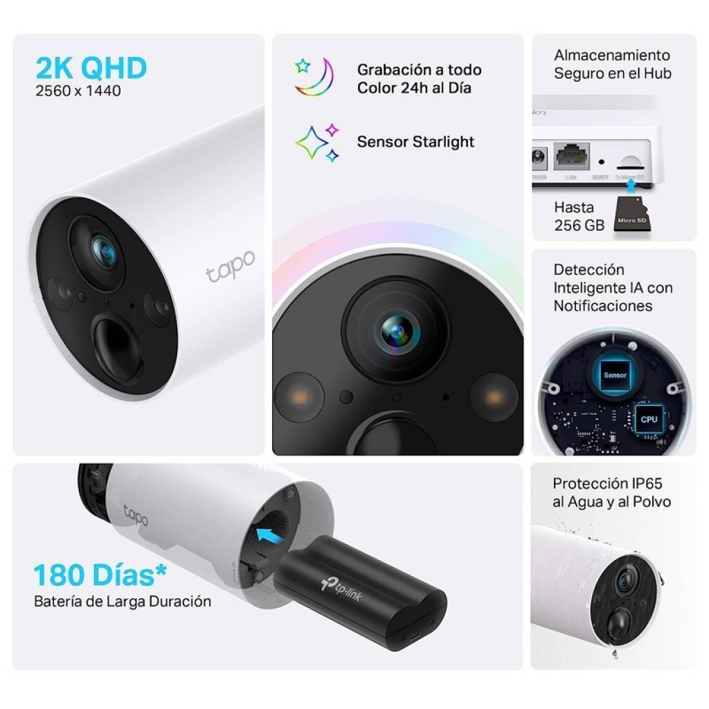 Cámara Seguridad Exterior TAPO C420 c/Batería 2K QHD WiFi TP-LINK