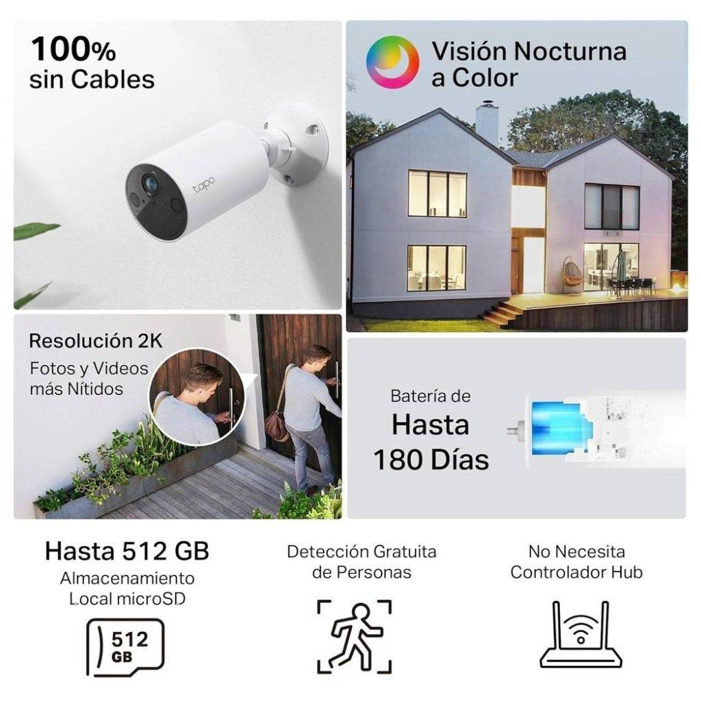 Cámara Seguridad Exterior TAPO C410 c/Batería 2K WiFi TP-LINK
