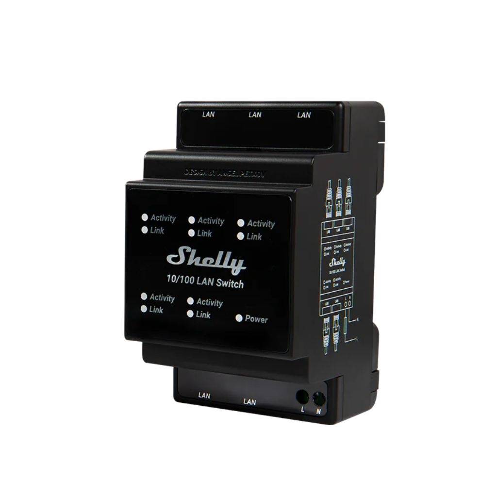 Conmutador Shelly Lan Switch Color Negro