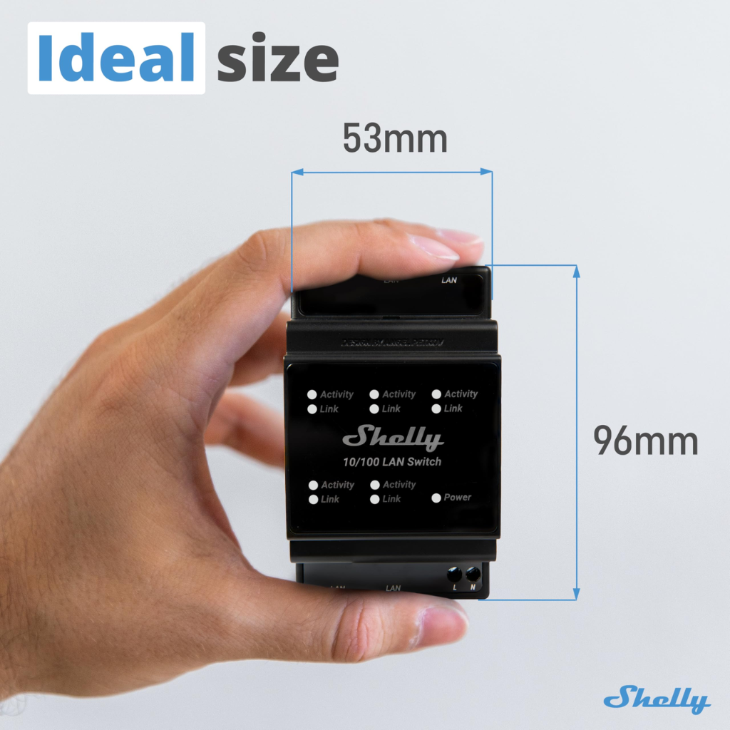 Conmutador Shelly Lan Switch Color Negro