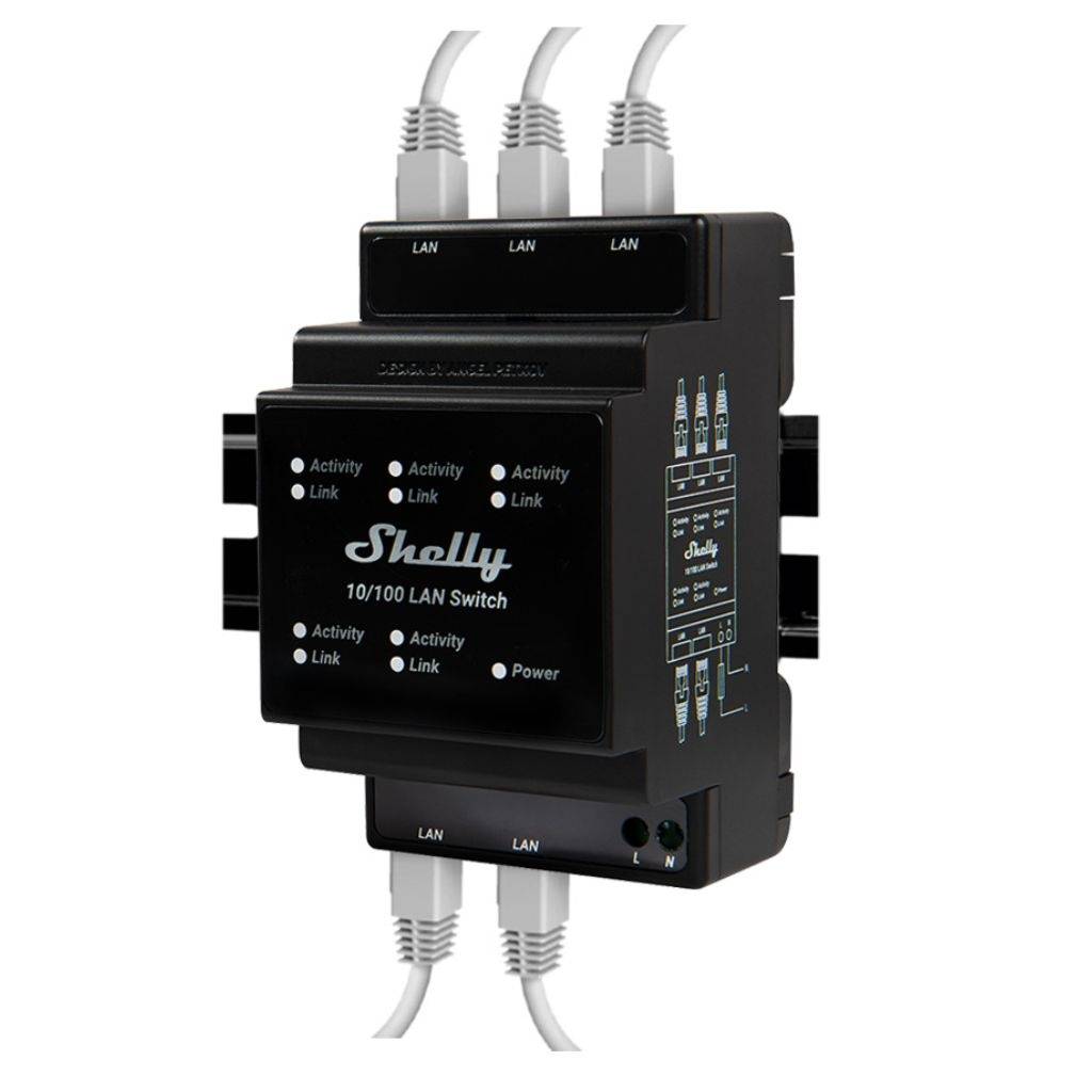Conmutador Shelly Lan Switch Color Negro