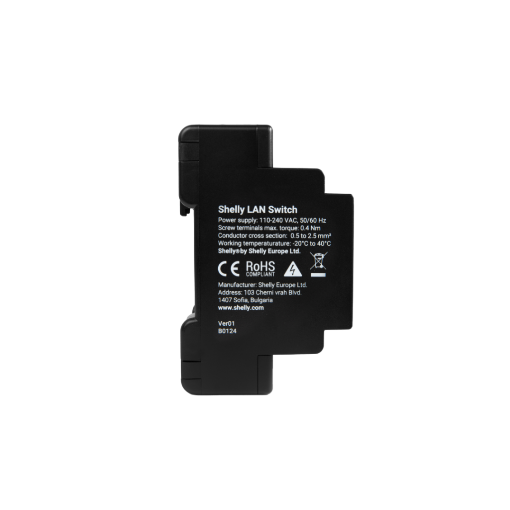 Conmutador Shelly Lan Switch Color Negro