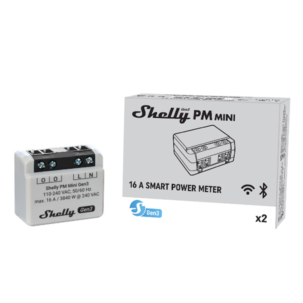 Shelly PM Mini Gen3 Relé Wi-Fi PM Mini