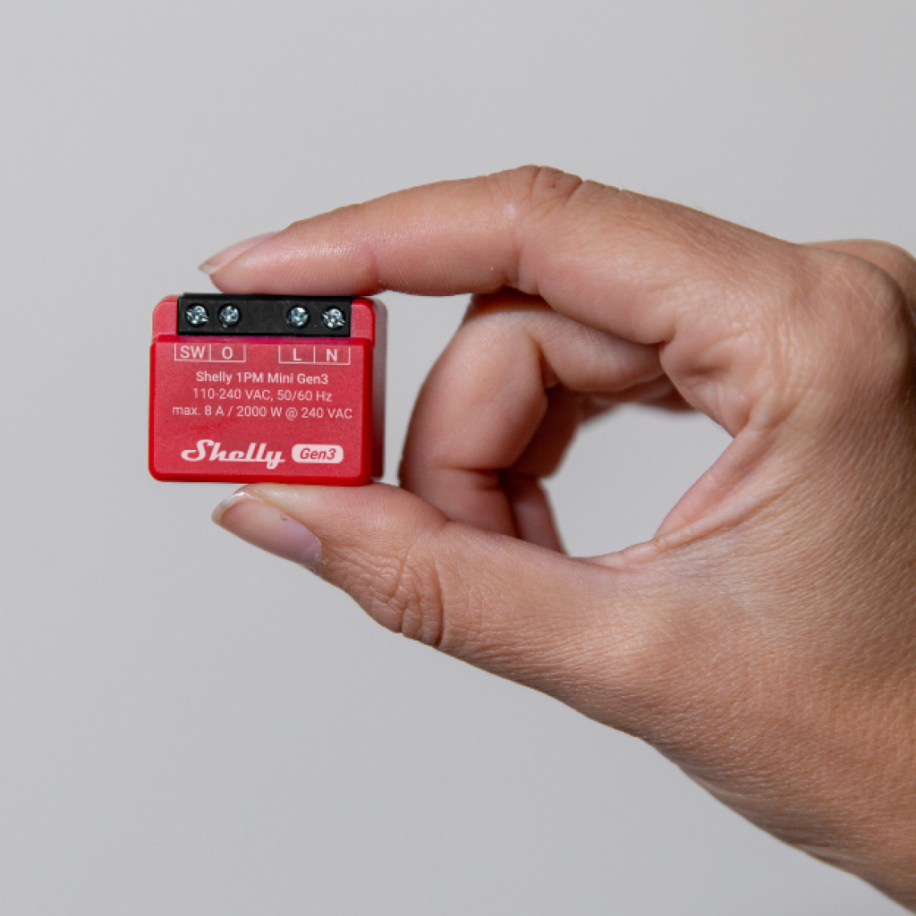 Shelly 1PM Mini Gen3 – Relé Wi-Fi Inteligente con Medición de Consumo