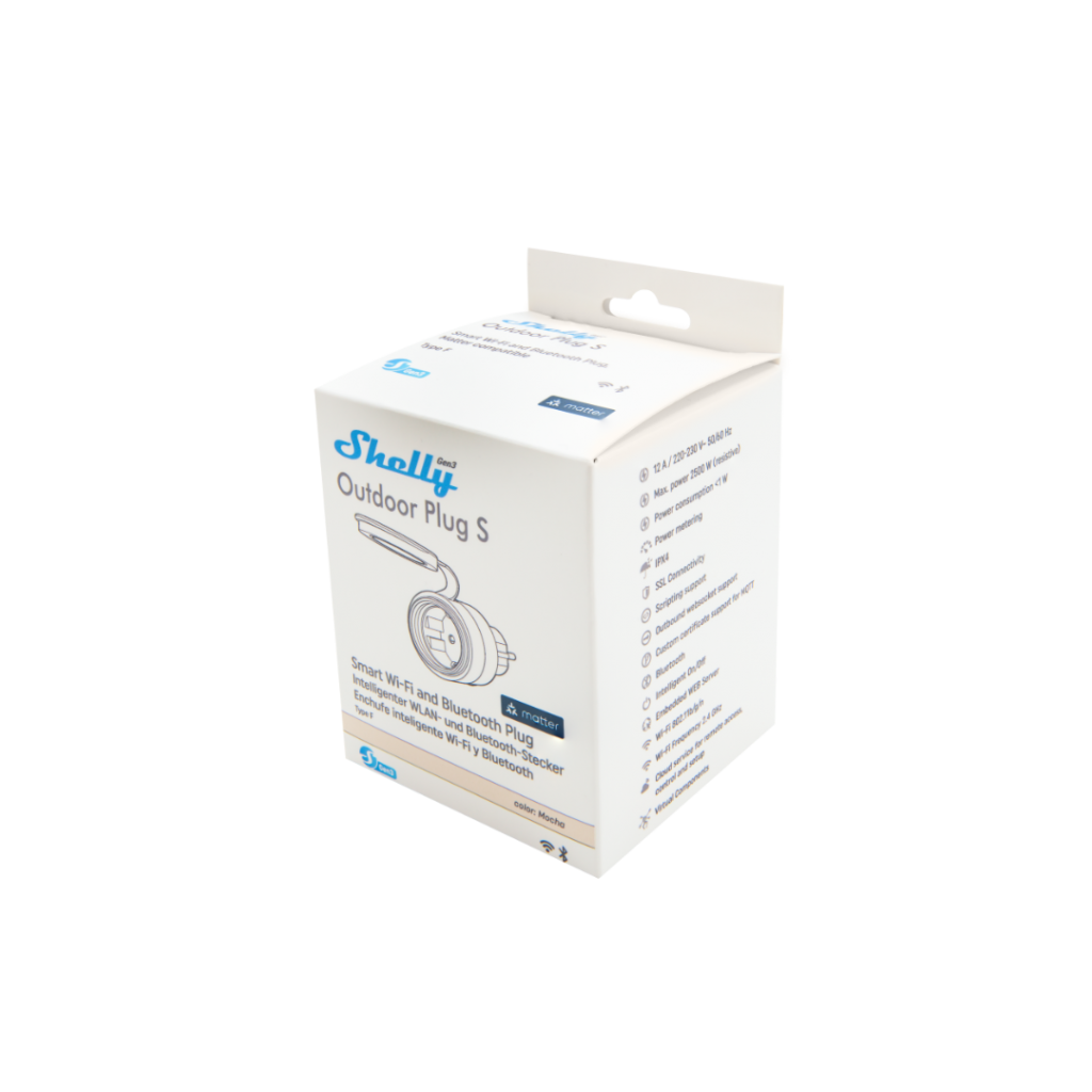 Enchufe Smart Shelly Plug S Gen3 PM Wi-fi exterior