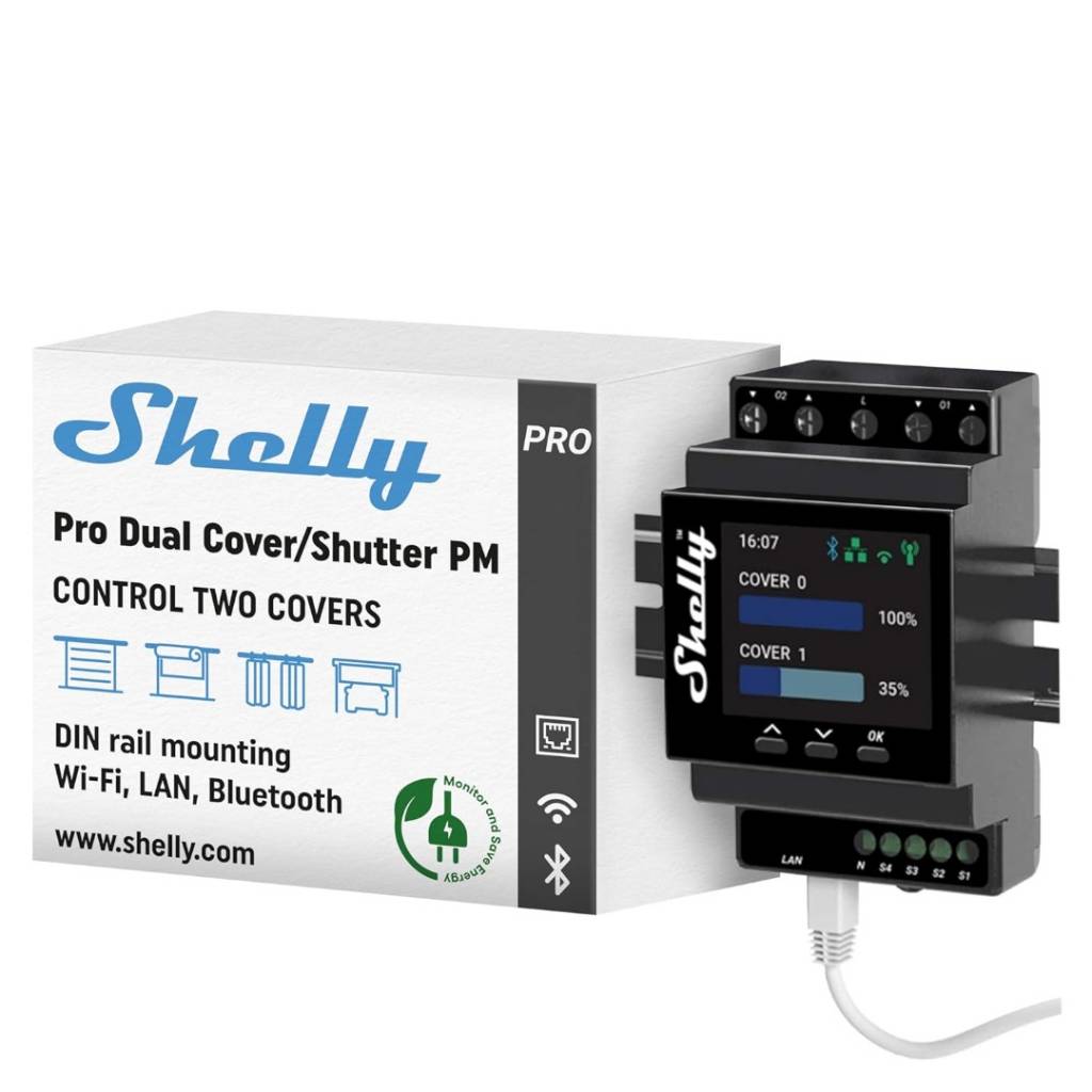 Shelly Pro Dual Cover PM Relé para Persianas DIN Wi-Fi