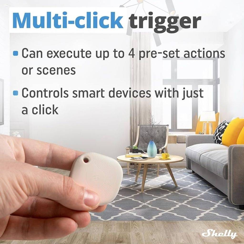 Control Smart Shelly BLU Ivory Botón Inteligente 1 Canal Bluetooth
