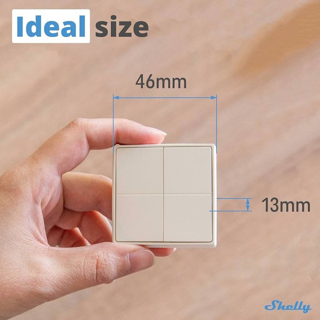 Shelly BLU Wall Switch 4 – Interruptor Inteligente Bluetooth de 4 Canales