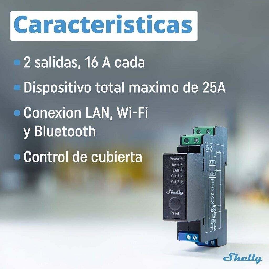 Rele Shelly Pro 2PM Wi-fi DIN Dual
