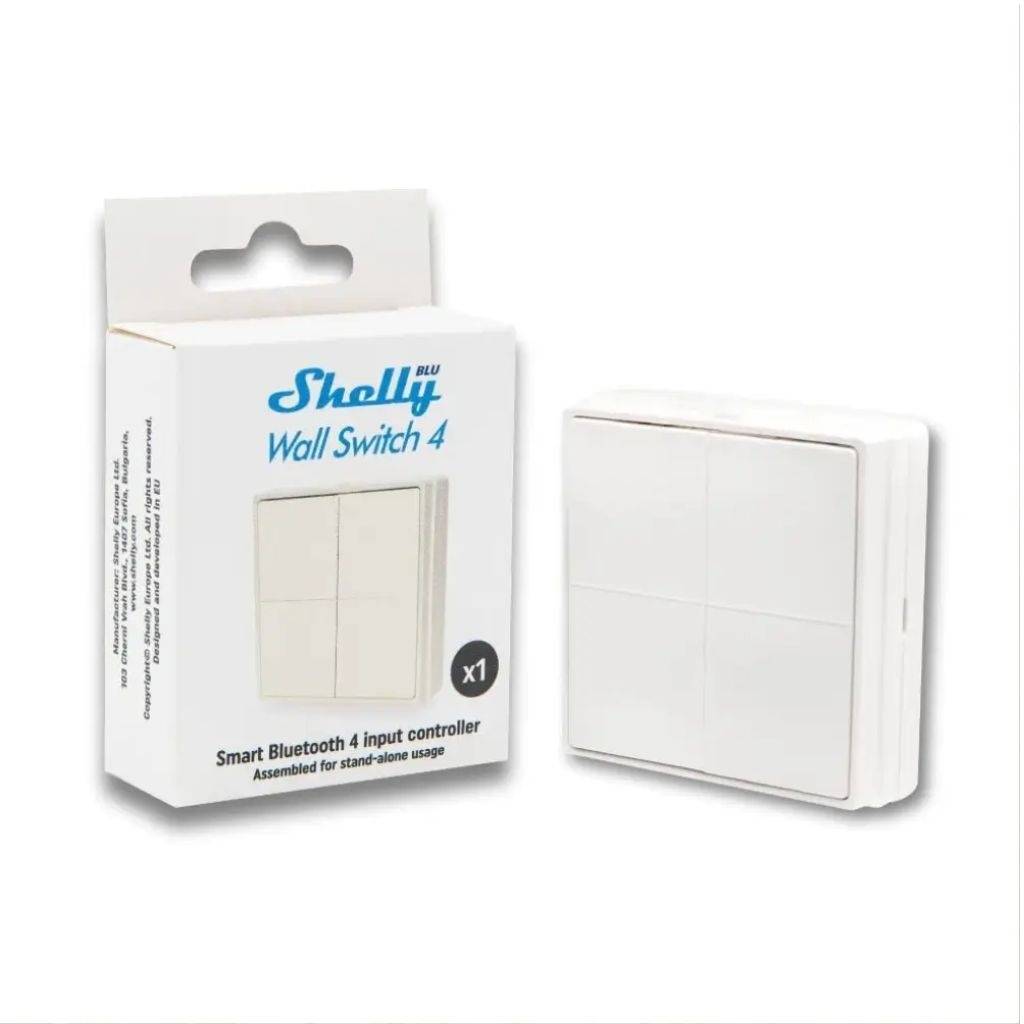 Shelly BLU Wall Switch 4 – Interruptor Inteligente Bluetooth de 4 Canales