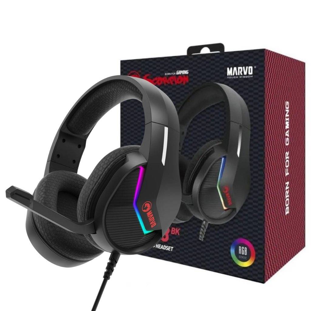 Auricular Gamer USB 2.0 Mic H8618 Tactic 40 Negro Marvo