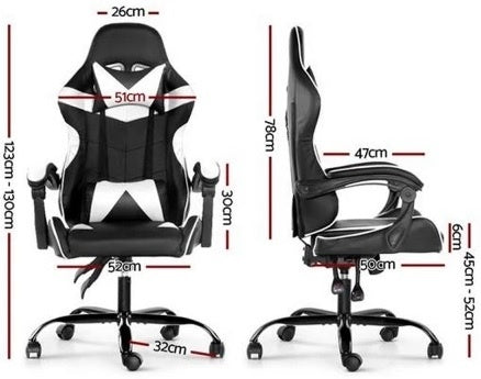 Silla Gamer Lumax ROM negro y blanco/rojo