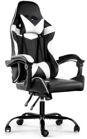 Silla Gamer Lumax ROM negro y blanco/rojo