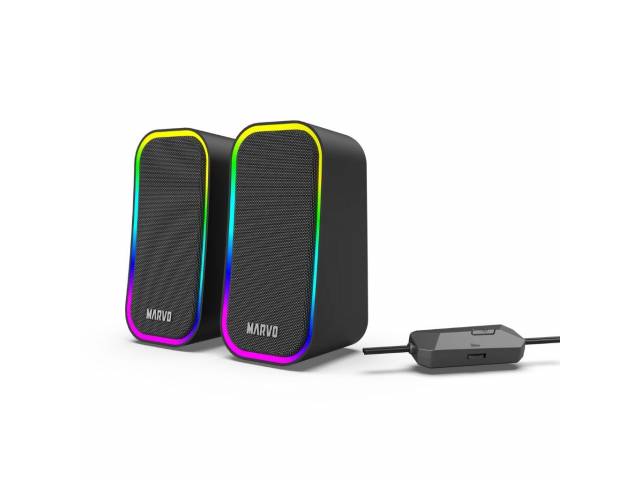 Parlantes Gamer USB 2.0 SG-285 Havoc20 RGB Negro Marvo