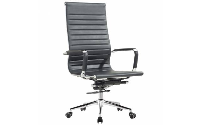 Silla de oficina Eames EA119 cuerina negra