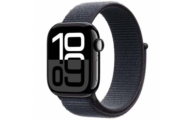 Apple Watch Series 10 42mm Aluminio negro Banda Sport Loop