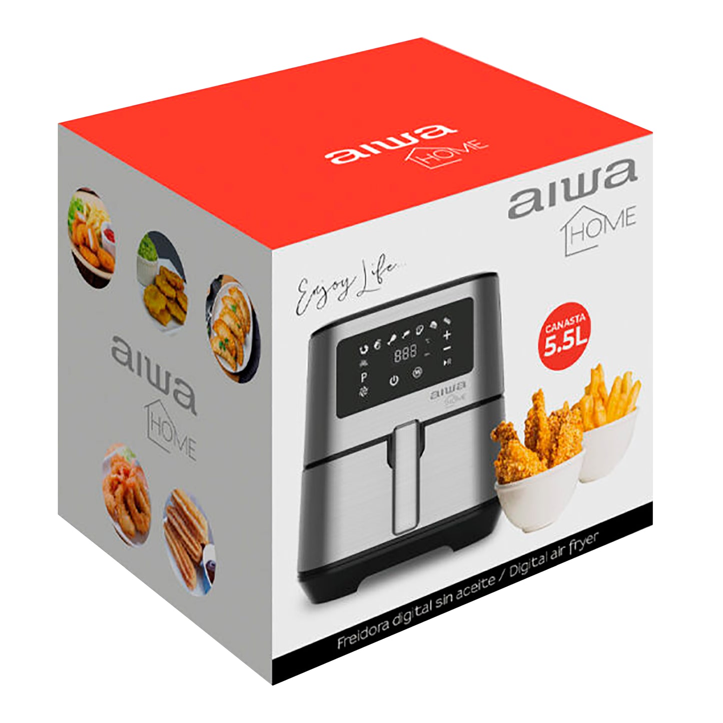 Freidora Sin Aceite Aiwa Awft22 1700w 5,5L