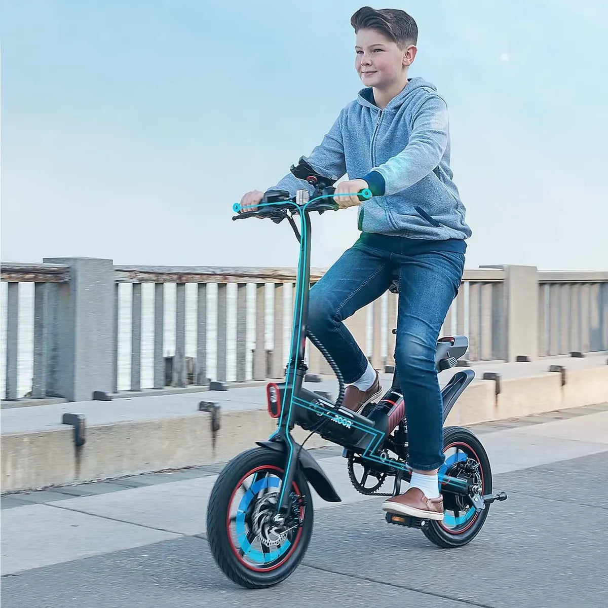 BICICLETA ELECTRICA GYROOR 14″ C3-14 NEGRA