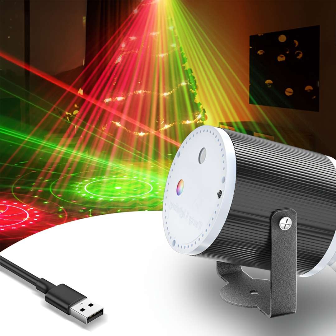 MINI PROYECTOR LASER 8EN1 LUCES RG DISCOTECA
