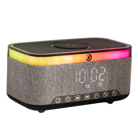 PARLANTE RELOJ DESPERTADOR GOLDTECH CON LUCES RGB