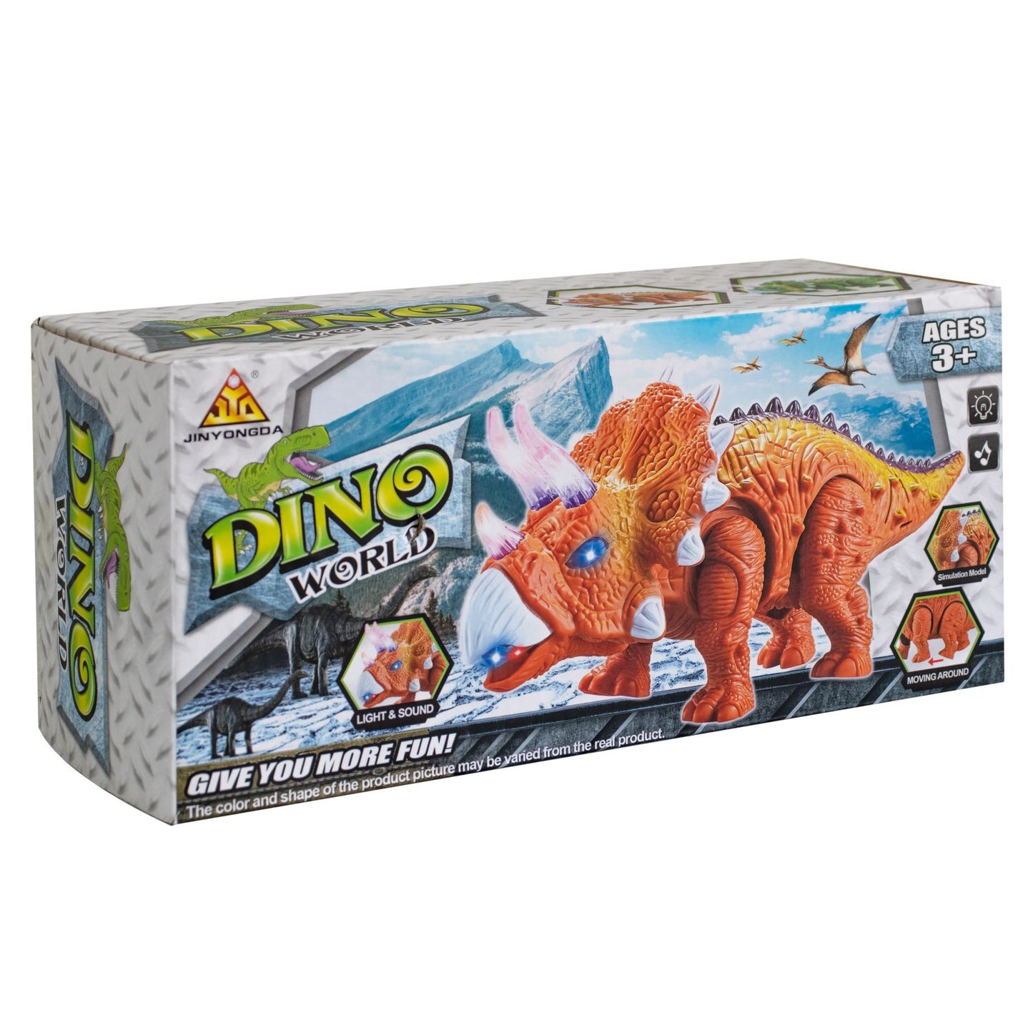 DINOSAURIO TRICERATOPS CON MOVIMIENTOS Y LUCES