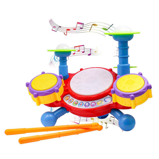 BATERIA MUSICAL CON LUCES Y SONIDOS