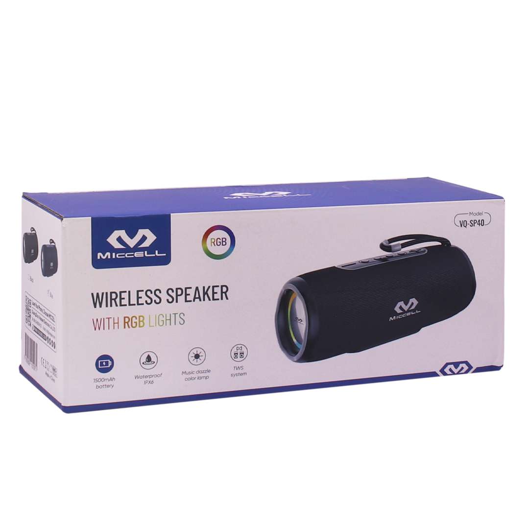 PARLANTE PORTATIL BT MICCELL SP40 CON LUZ RGB
