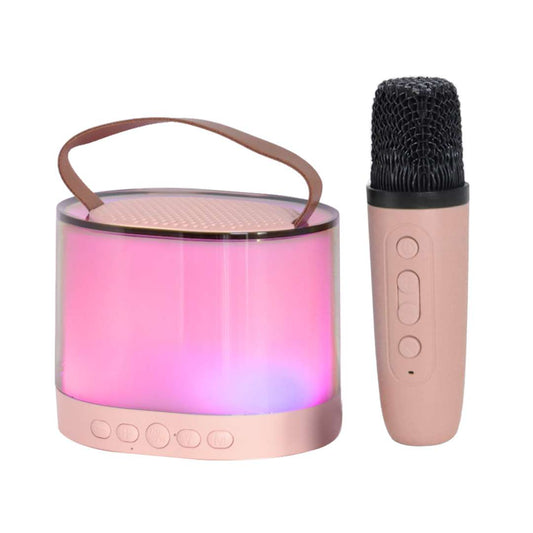 PARLANTE PORTATIL CON 1x MICROFONO INALAMBRICO ROSADO