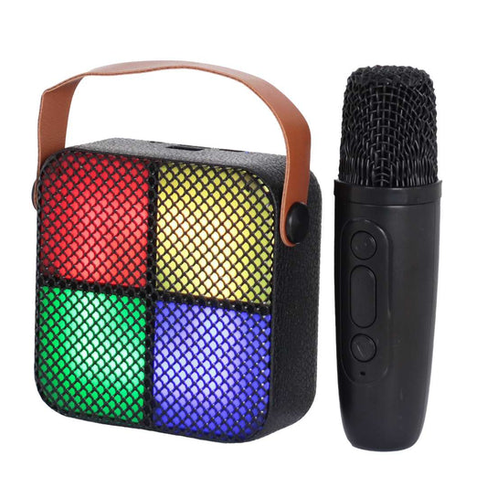 PARLANTE PORTATIL CON MICRONOFONO 4 LUCES