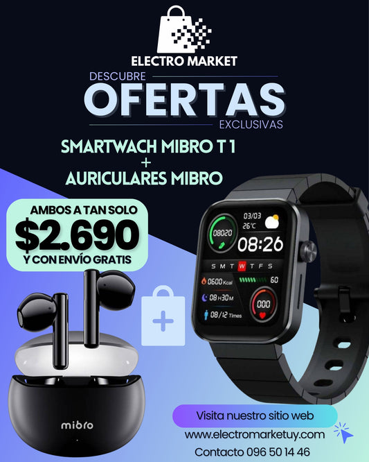 Smartwach Mibro T1 + Auriculares Mibro
