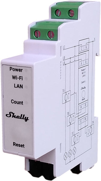 Shelly Pro 3EM 120A Medidor Trifásico DIN PM