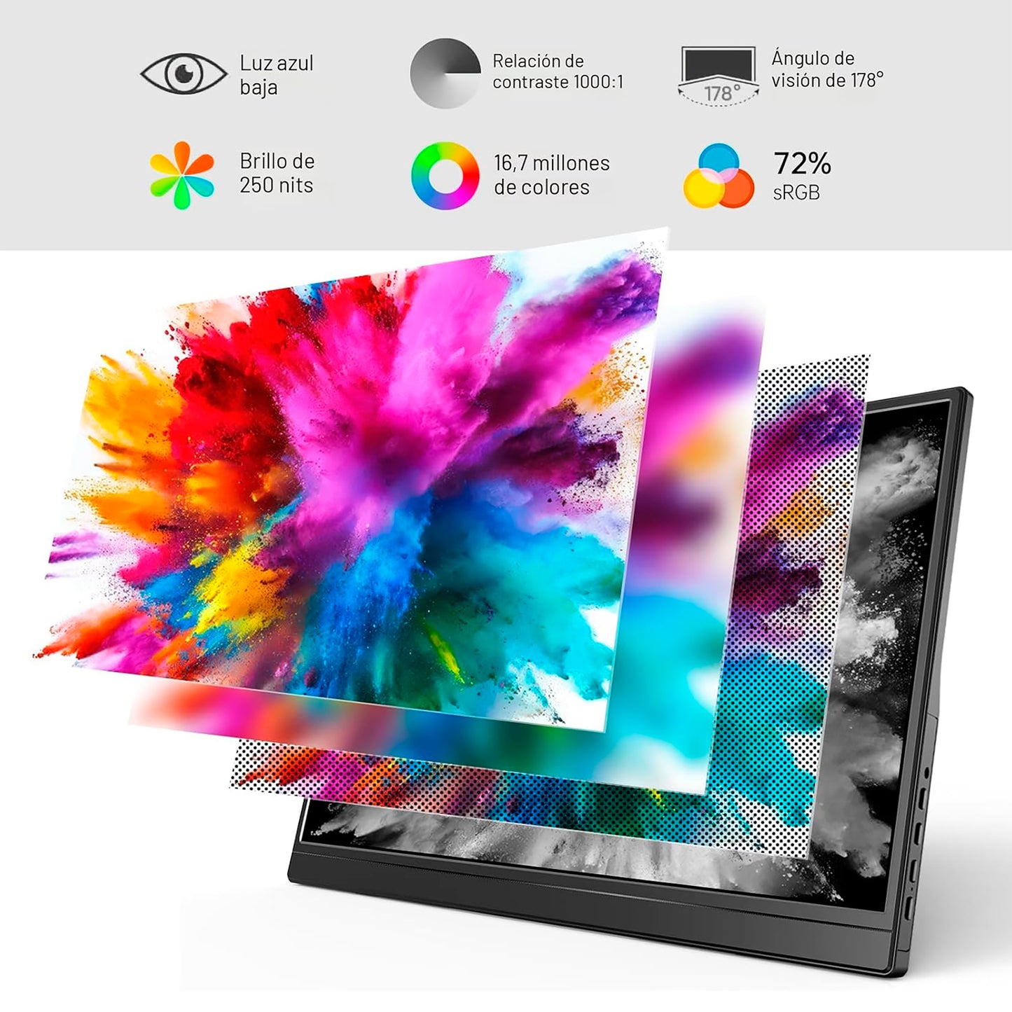 Monitor Portable YXK  15,6'' FHD con Soporte Integrado