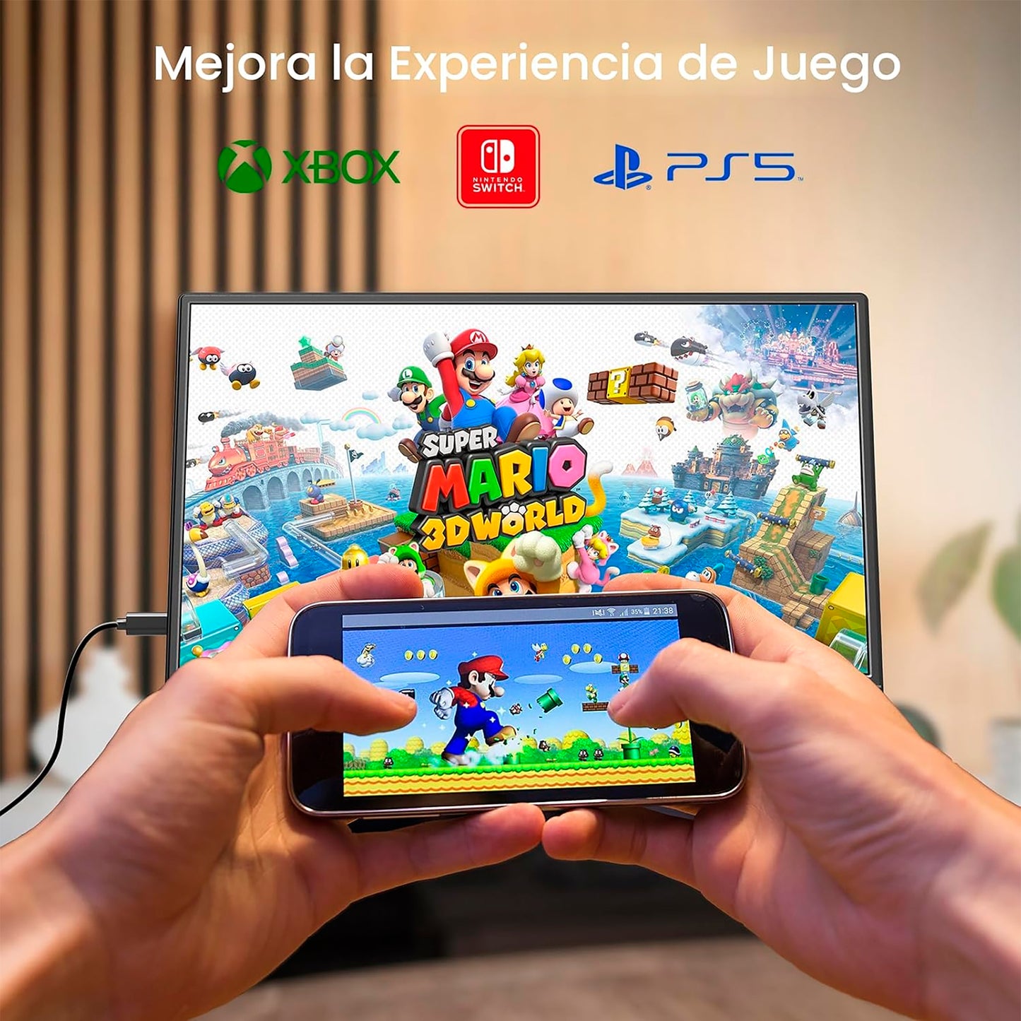 Monitor Portable YXK  15,6'' FHD con Soporte Integrado