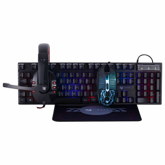 Combo Gamer XZZ-  Teclado/Mouse/Auricular/Mousepad RGB USB X-Lizzard